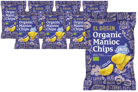 SET 8 x Patatine di manioca salate senza glutine bio 60 g